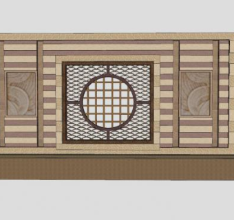 简欧风格景墙景观墙SU模型下载_sketchup草图大师SKP模型