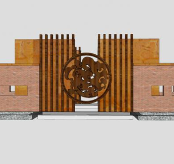 龙腾图景墙SU模型下载_sketchup草图大师SKP模型