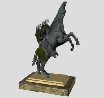 骑马雕塑工艺品SU模型下载_sketchup草图大师SKP模型