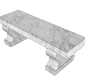 户外大理石凳子SU模型下载_sketchup草图大师SKP模型