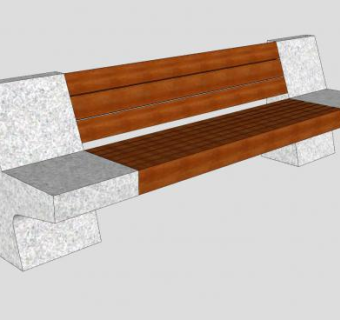 户外石凳景观座椅SU模型下载_sketchup草图大师SKP模型