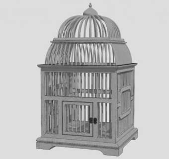 铁艺老式鸟笼SU模型下载_sketchup草图大师SKP模型