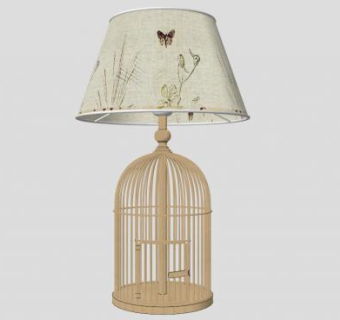 休闲简约鸟笼台灯SU模型下载_sketchup草图大师SKP模型