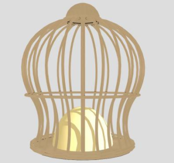 简约创意鸟笼落地灯SU模型下载_sketchup草图大师SKP模型