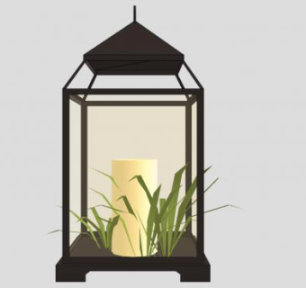 现代创意落地灯装饰品SU模型下载_sketchup草图大师SKP模型