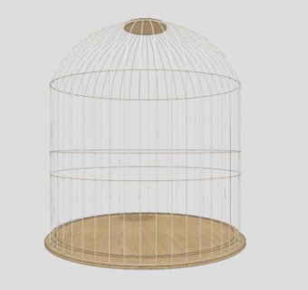 简约木质鸟笼SU模型下载_sketchup草图大师SKP模型