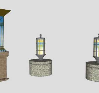 景观灯庭院灯SU模型下载_sketchup草图大师SKP模型