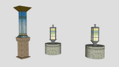 景观灯庭院灯SU模型下载_sketchup草图大师SKP模型