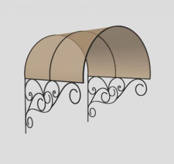 欧式田园拱形雨篷SU模型下载_sketchup草图大师SKP模型