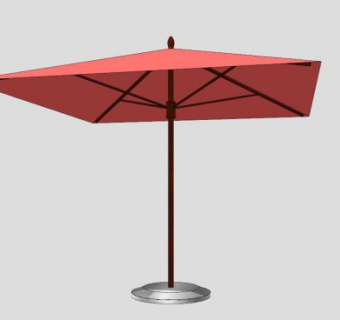 景区西瓜红户外伞SU模型下载_sketchup草图大师SKP模型