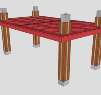 中式创意廊架SU模型下载_sketchup草图大师SKP模型