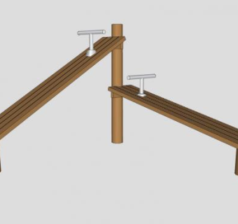木制儿童游乐跷跷板SU模型下载_sketchup草图大师SKP模型