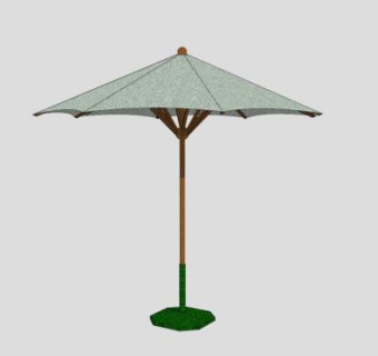 景区淡绿色户外伞SU模型下载_sketchup草图大师SKP模型