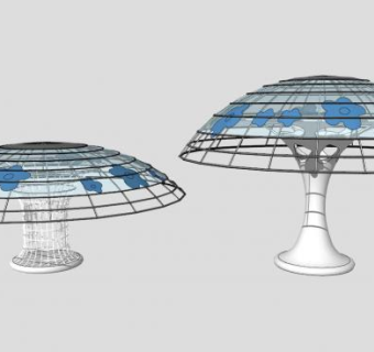 创意玻璃户外伞SU模型下载_sketchup草图大师SKP模型