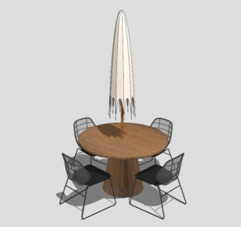 现代咖啡厅户外伞设计SU模型下载_sketchup草图大师SKP模型