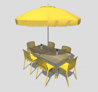 简约户外伞桌椅SU模型下载_sketchup草图大师SKP模型