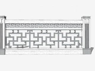 中式石桥栏杆古典栏杆SU模型下载_sketchup草图大师SKP模型
