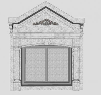 欧式窗户窗口玻璃窗SU模型下载_sketchup草图大师SKP模型