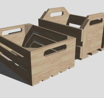 手提式木箱汽水瓶箱子SU模型下载_sketchup草图大师SKP模型