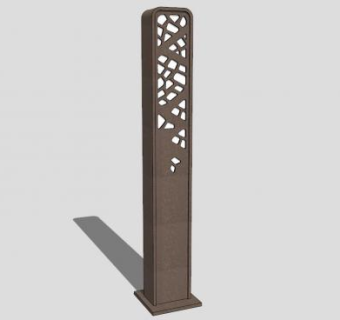 商业街简欧路灯灯柱SU模型下载_sketchup草图大师SKP模型