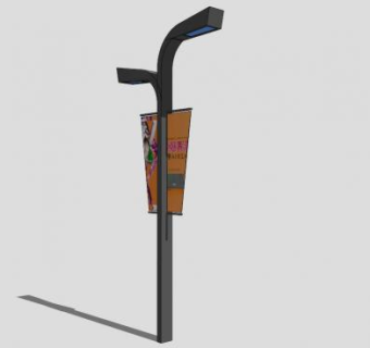 户外广告牌路灯SU模型下载_sketchup草图大师SKP模型