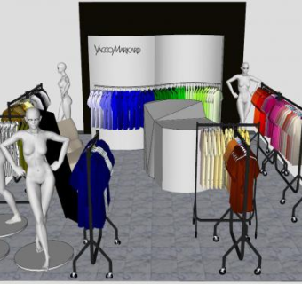 时尚服装店模特造型SU模型下载_sketchup草图大师SKP模型