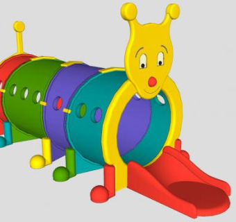 儿童游乐设备毛毛虫隧道SU模型下载_sketchup草图大师SKP模型