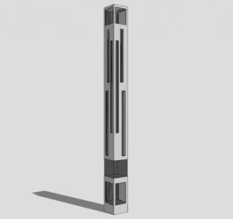 简欧风格商业街路灯灯柱SU模型下载_sketchup草图大师SKP模型