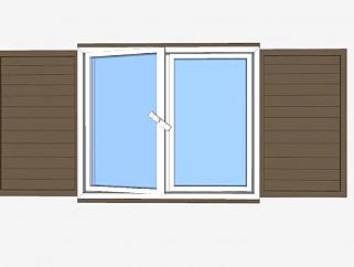 木制玻璃窗户窗口SU模型下载_sketchup草图大师SKP模型