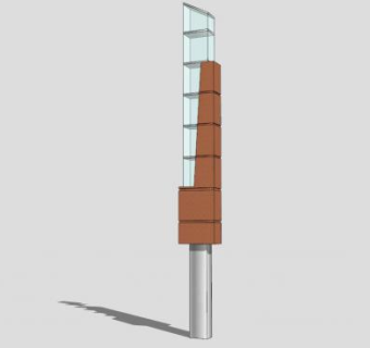 现代创意路灯灯柱SU模型下载_sketchup草图大师SKP模型