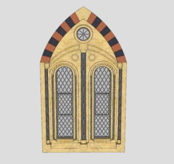 维多利亚哥特式窗户SU模型下载_sketchup草图大师SKP模型