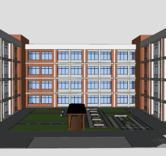 防腐木廊架和树池SU模型下载_sketchup草图大师SKP模型