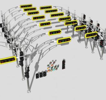 LED红绿灯交通灯SU模型下载_sketchup草图大师SKP模型
