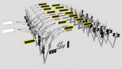 LED红绿灯交通灯SU模型下载_sketchup草图大师SKP模型