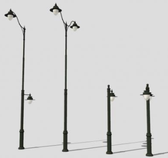 欧式景观户外路灯SU模型下载_sketchup草图大师SKP模型