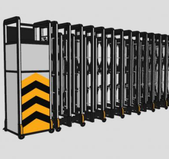 自动伸缩门电动门SU模型下载_sketchup草图大师SKP模型