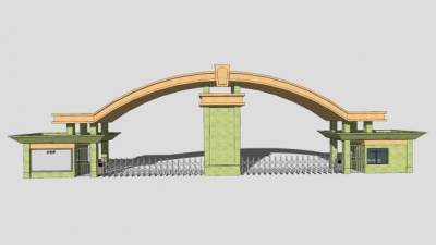 厂区进出大门口两扇门SU模型下载_sketchup草图大师SKP模型