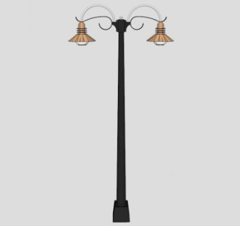 欧式景观小区花园路灯SU模型下载_sketchup草图大师SKP模型