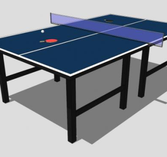 标准乒乓球桌球拍SU模型下载_sketchup草图大师SKP模型