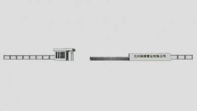 有限公司围墙岗亭大门SU模型下载_sketchup草图大师SKP模型