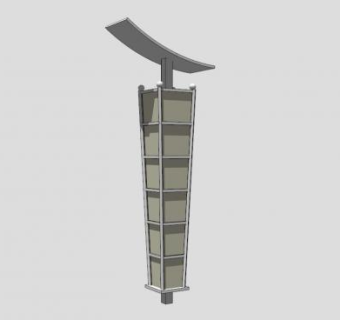 现代创意街灯灯柱SU模型下载_sketchup草图大师SKP模型
