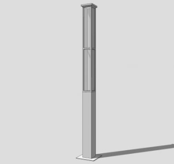 公园景区街道简约路灯灯柱SU模型下载_sketchup草图大师SKP模型