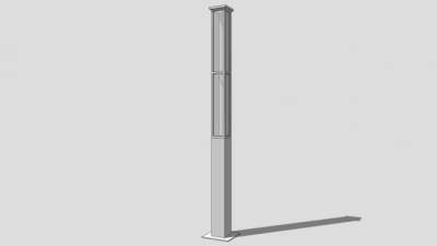 公园景区街道简约路灯灯柱SU模型下载_sketchup草图大师SKP模型