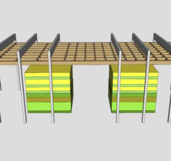 景观木制廊架小品SU模型下载_sketchup草图大师SKP模型