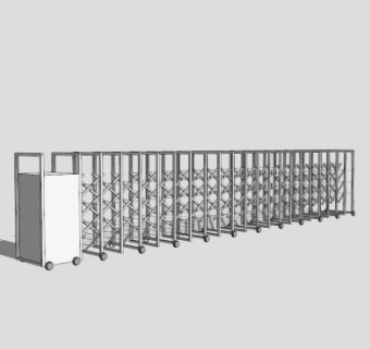 伸缩门SU模型下载_sketchup草图大师SKP模型