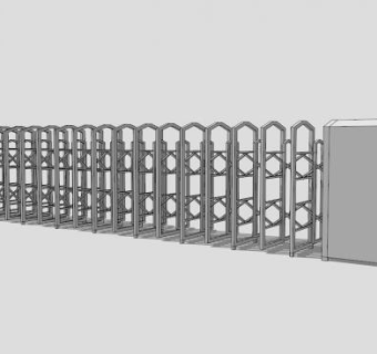 公司自动伸缩门SU模型下载_sketchup草图大师SKP模型