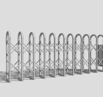 门卫伸缩门SU模型下载_sketchup草图大师SKP模型