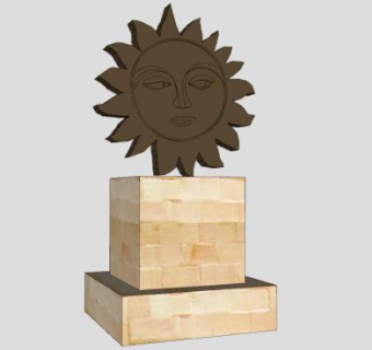 太阳景观小雕塑SU模型下载_sketchup草图大师SKP模型