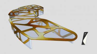 玻璃搭建停车场和指示牌SU模型下载_sketchup草图大师SKP模型