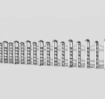 电动自动伸缩门栏杆SU模型下载_sketchup草图大师SKP模型